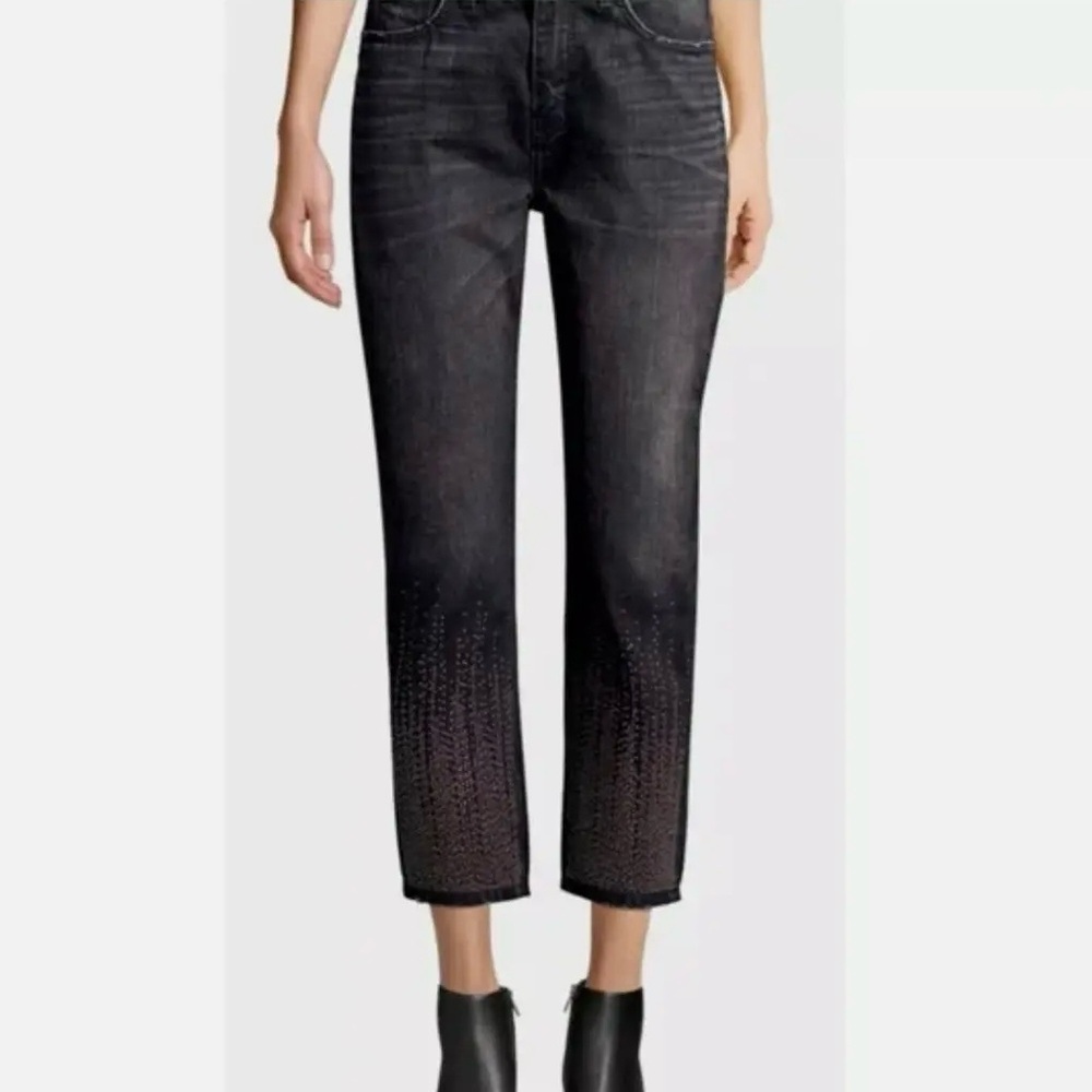 Anthropologie Current/Elliott The Vintage Cropped Slim Belmont w/ Studs Size 29